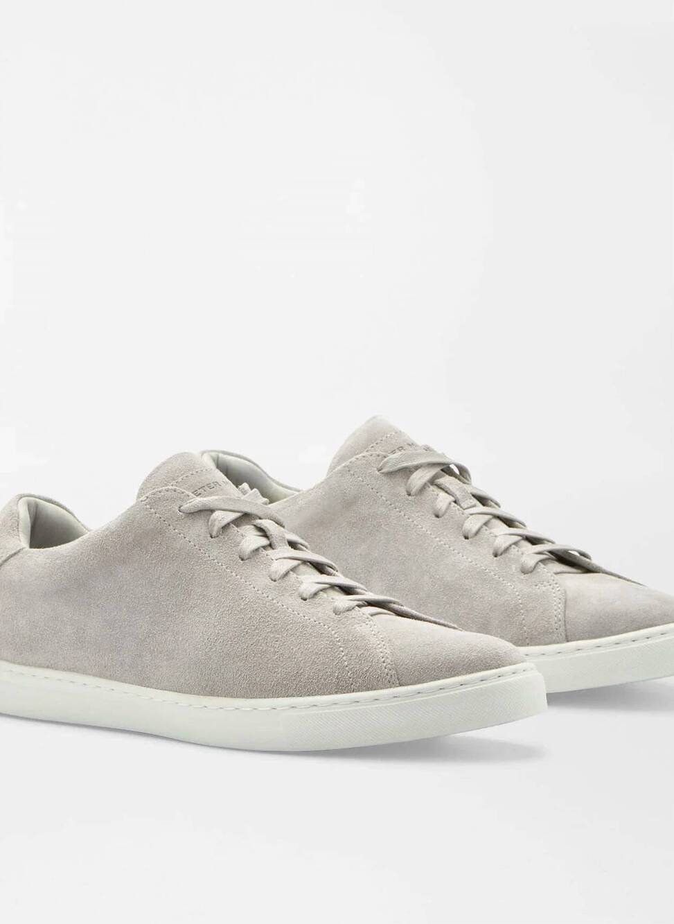 NEW PETER MILLAR men's vantage lite suede sneaker in pearl grey